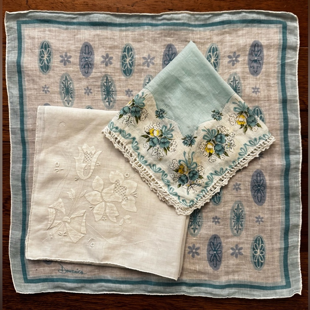 Vintage Set of 3 Soft Handkerchiefs